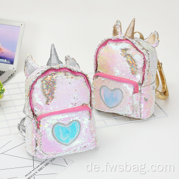 Kinderbeutel Form Glitter Pack Pailletten Tasche Pink